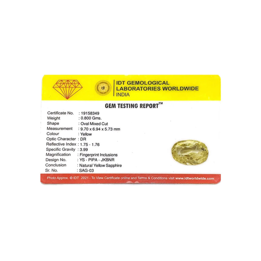 Yellow Sapphire - 4 Carat - Pramogh