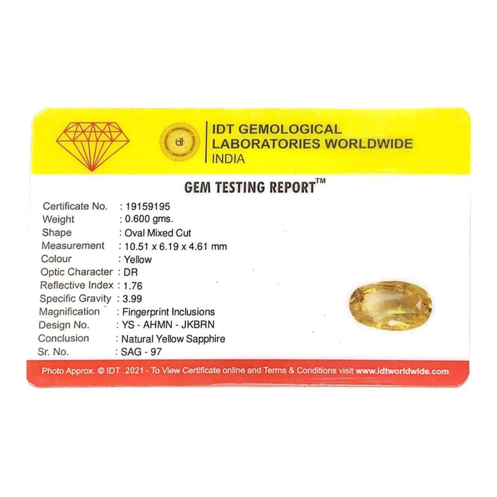 Yellow Sapphire - 3 Carat - Pramogh