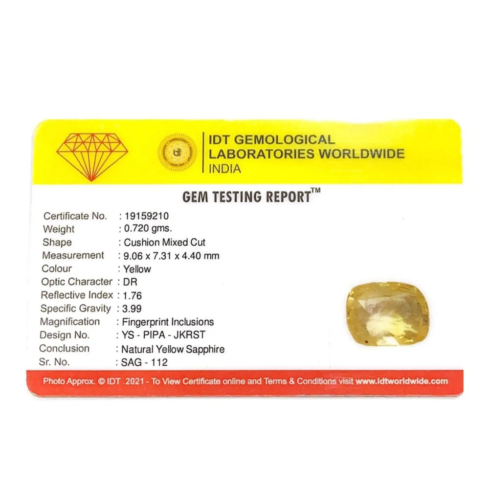 Yellow Sapphire - 3.6 Carat - Pramogh