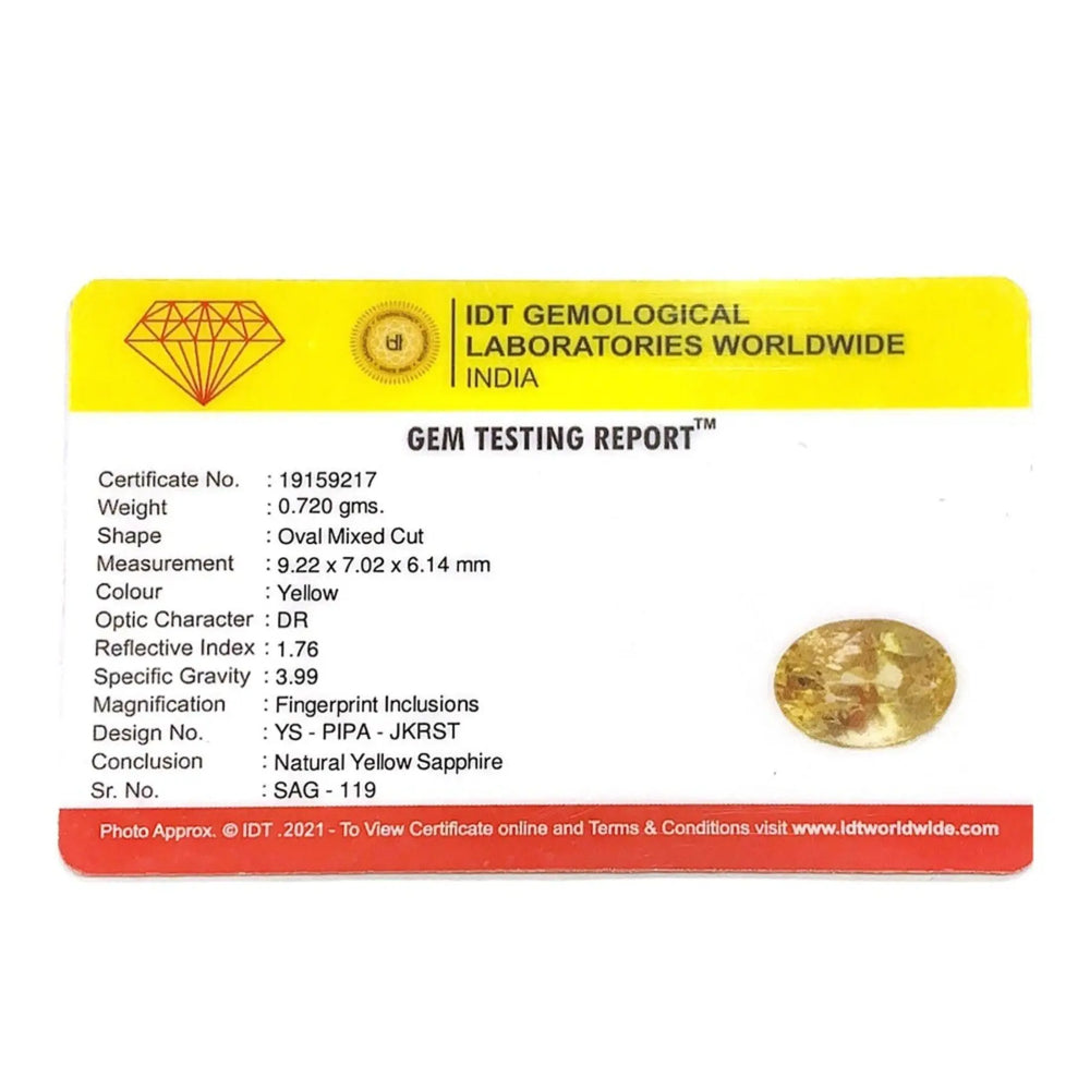 Yellow Sapphire - 3.6 Carat - Pramogh