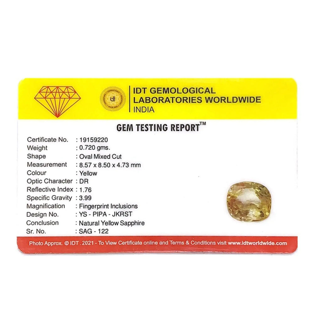 Yellow Sapphire - 3.6 Carat - Pramogh