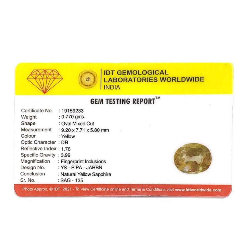 Yellow Sapphire - 3.85 Carat - Pramogh