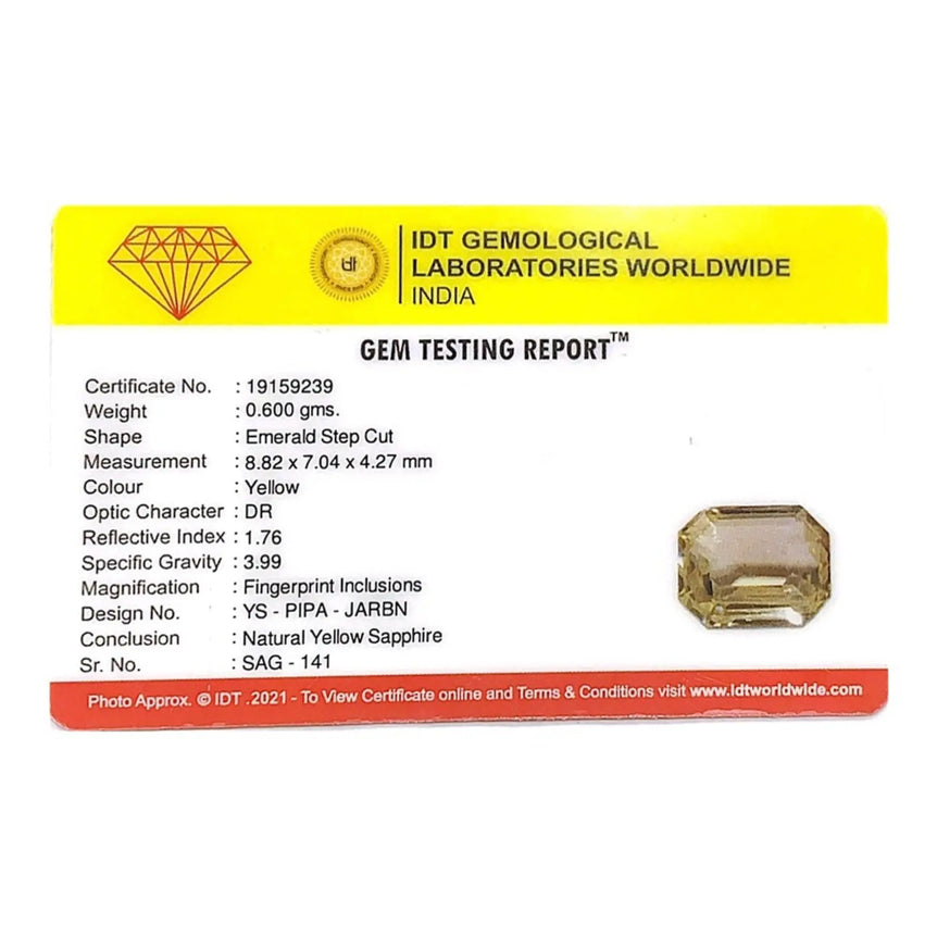 Yellow Sapphire - 3 Carat - Pramogh