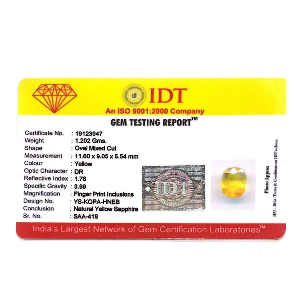 Yellow Sapphire - 6.01 Carat - Pramogh