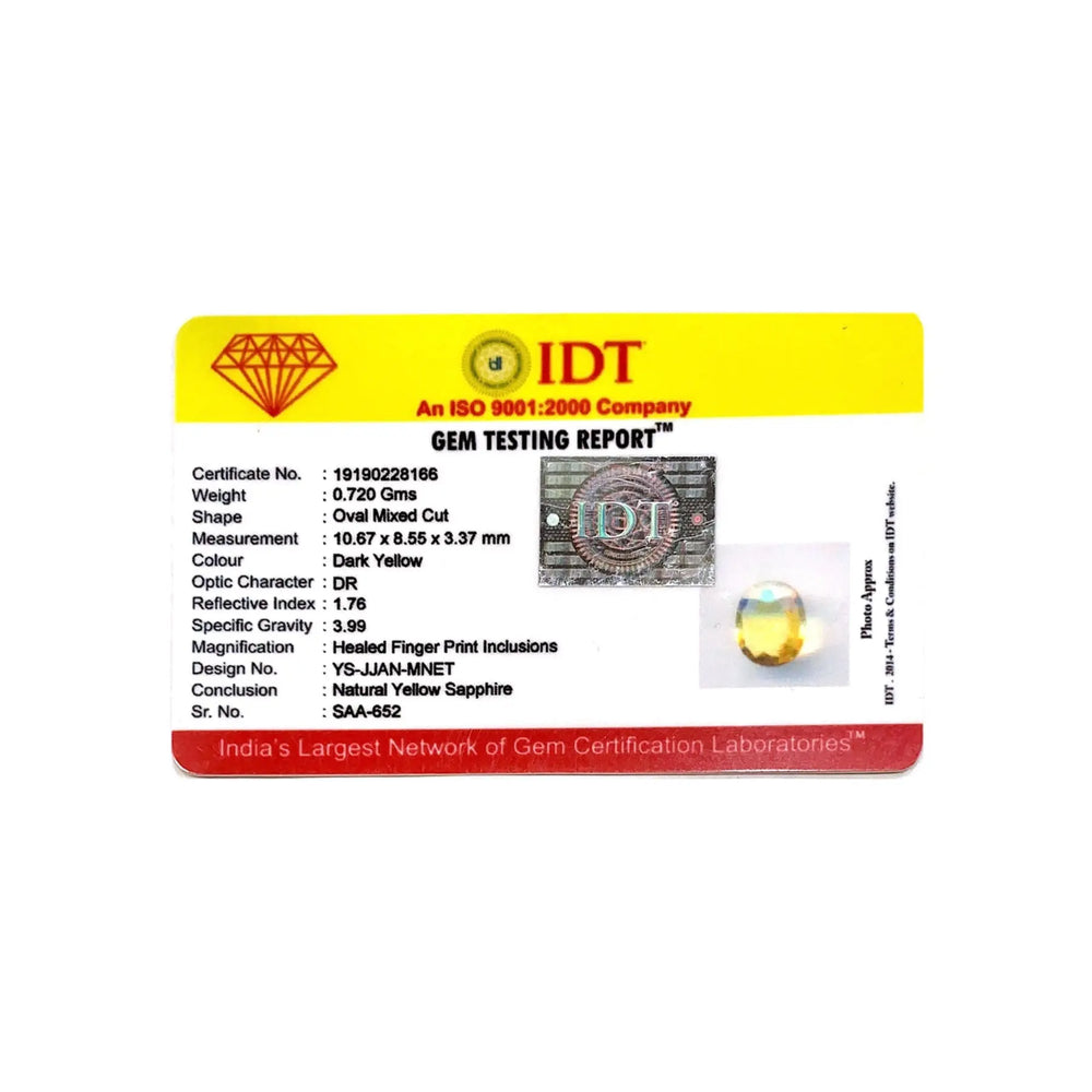 Yellow Sapphire - 3.60 Carat - Pramogh