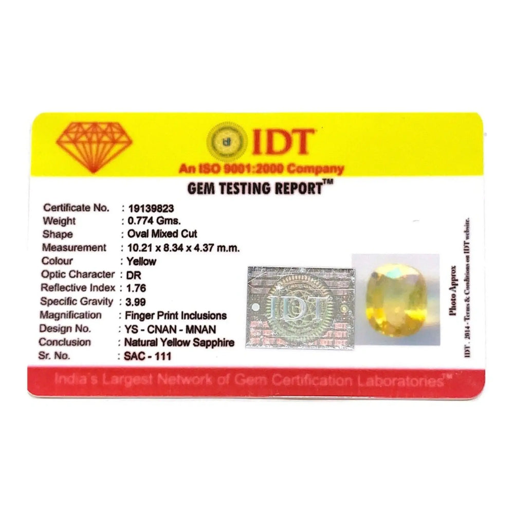 Yellow Sapphire - 3.87 Carat - Pramogh