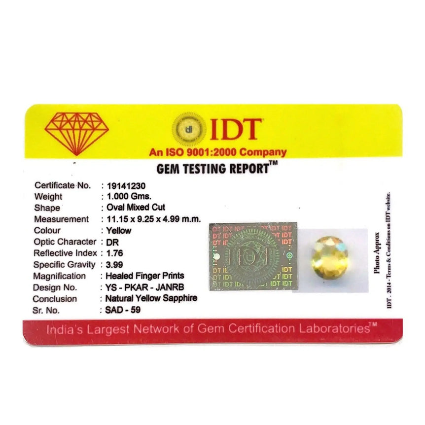 Yellow Sapphire - 5 Carat - Pramogh