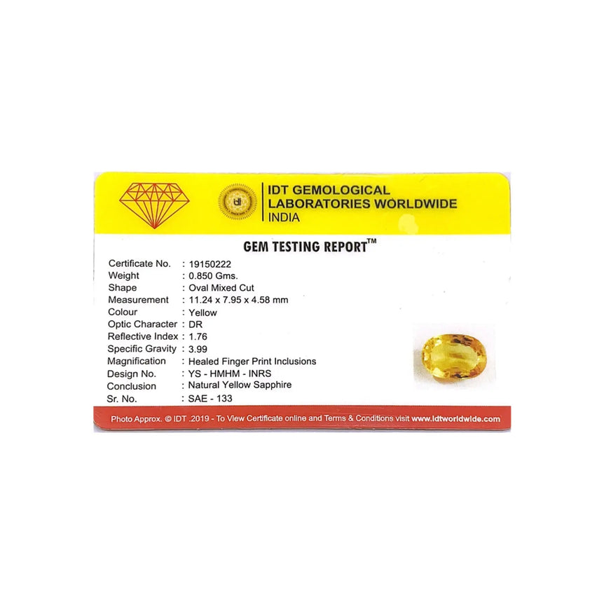 Yellow Sapphire - 4.25 Carat - Pramogh