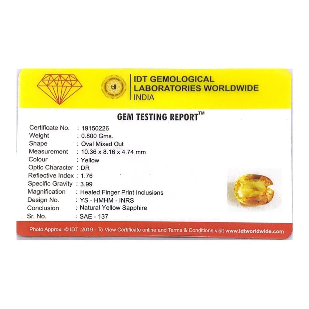 Yellow Sapphire - 4 Carat - Pramogh