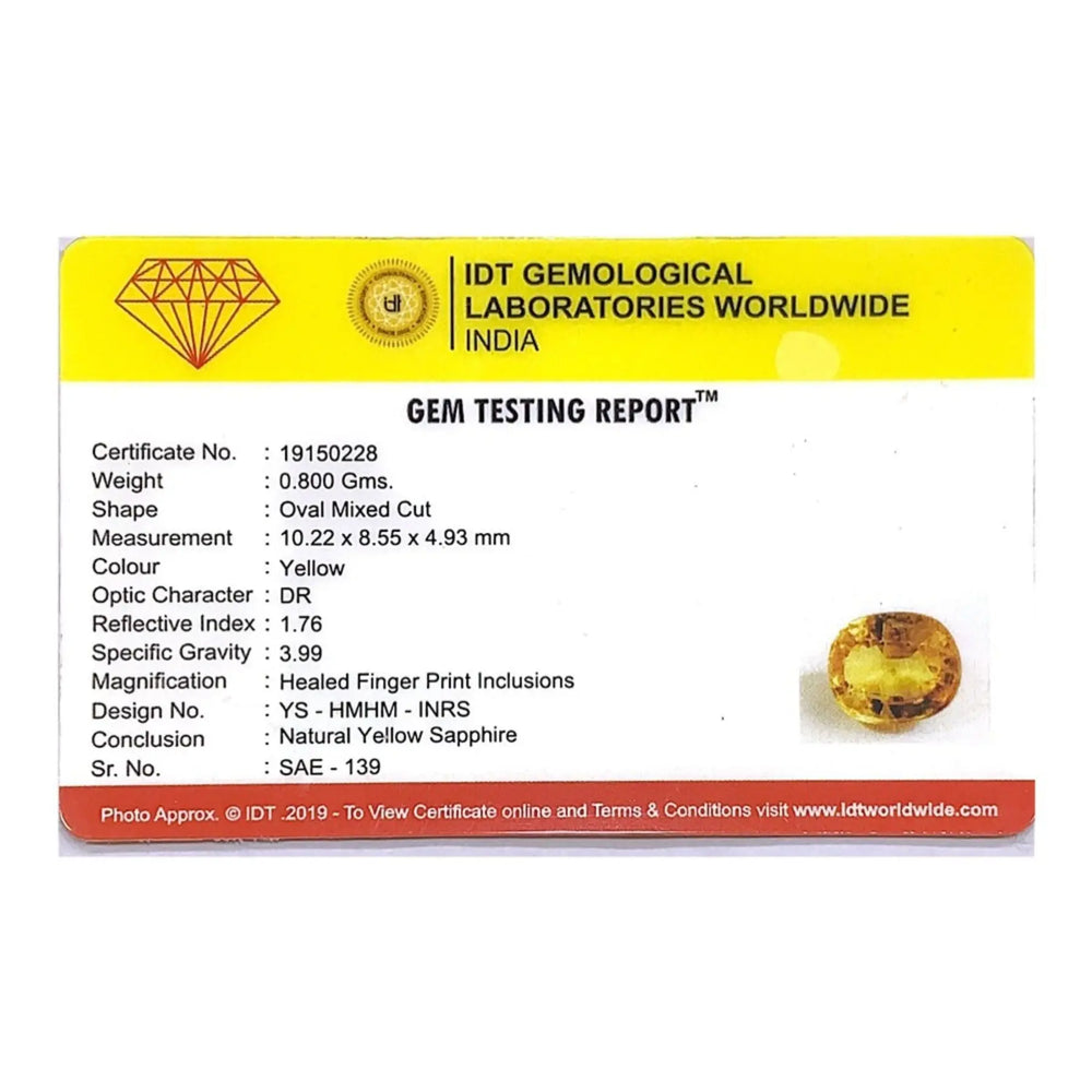Yellow Sapphire - 4 Carat - Pramogh