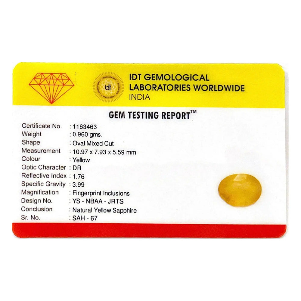 Yellow Sapphire - 4.72 Carat - Pramogh