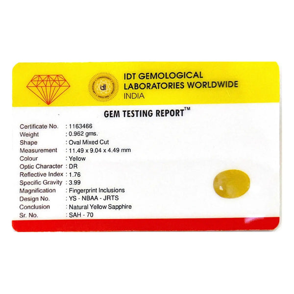 Yellow Sapphire - 4.81 Carat - Pramogh
