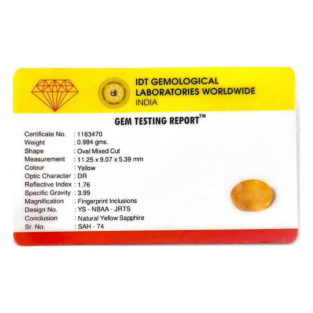 Yellow Sapphire - 4.92 Carat - Pramogh