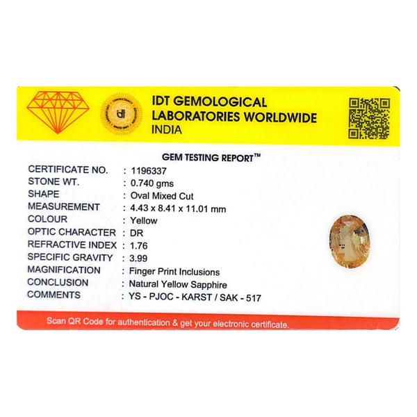 Yellow Sapphire - 3.7 Carat