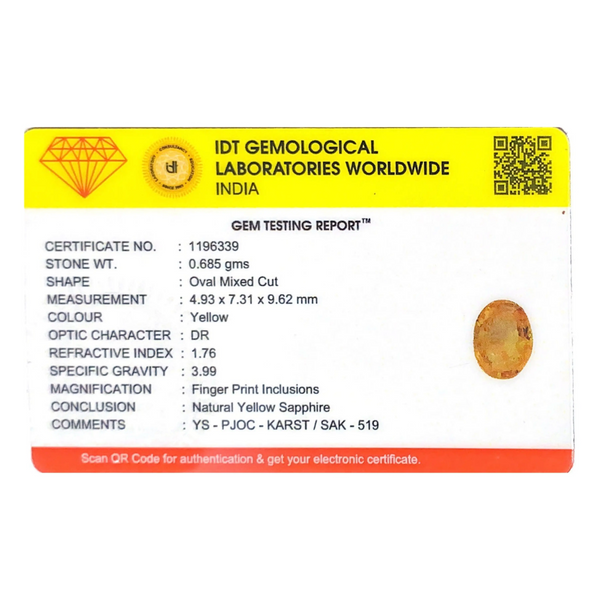 Yellow Sapphire - 3.43 Carat