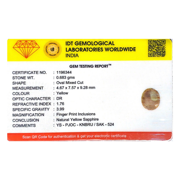 Yellow Sapphire - 3.42 Carat