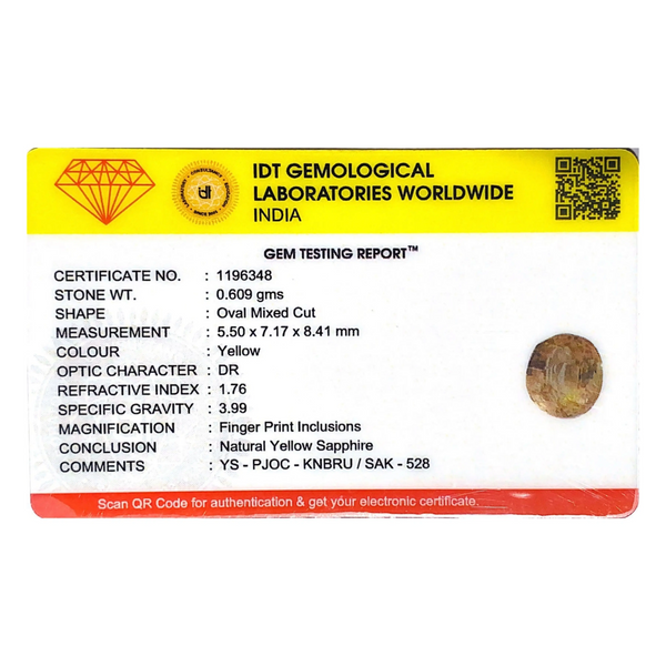 Yellow Sapphire - 3.05 Carat