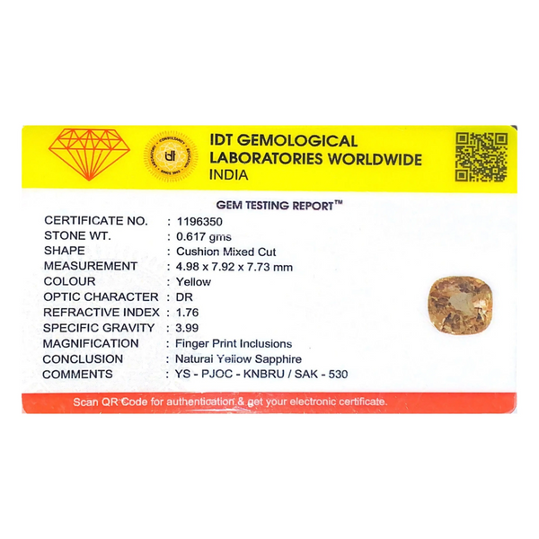 Yellow Sapphire - 3.09 Carat