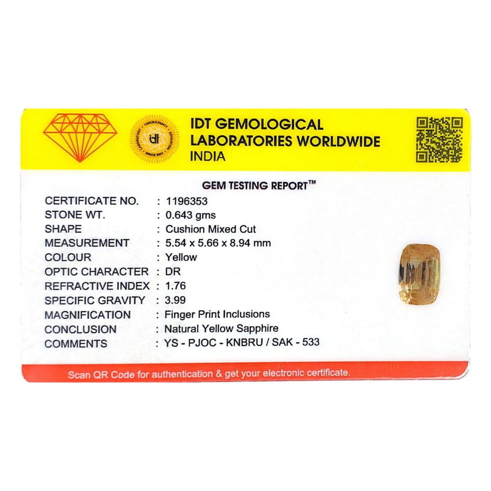 Yellow Sapphire - 3.22 Carat