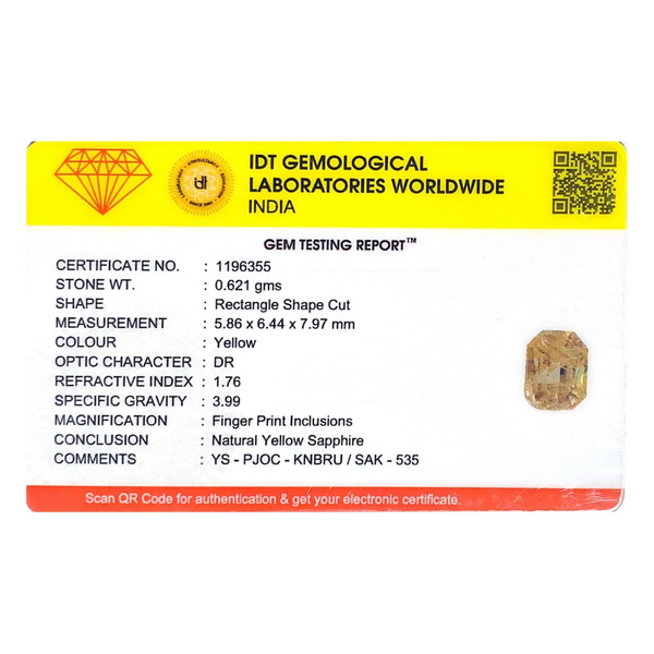 Yellow Sapphire - 3.11 Carat