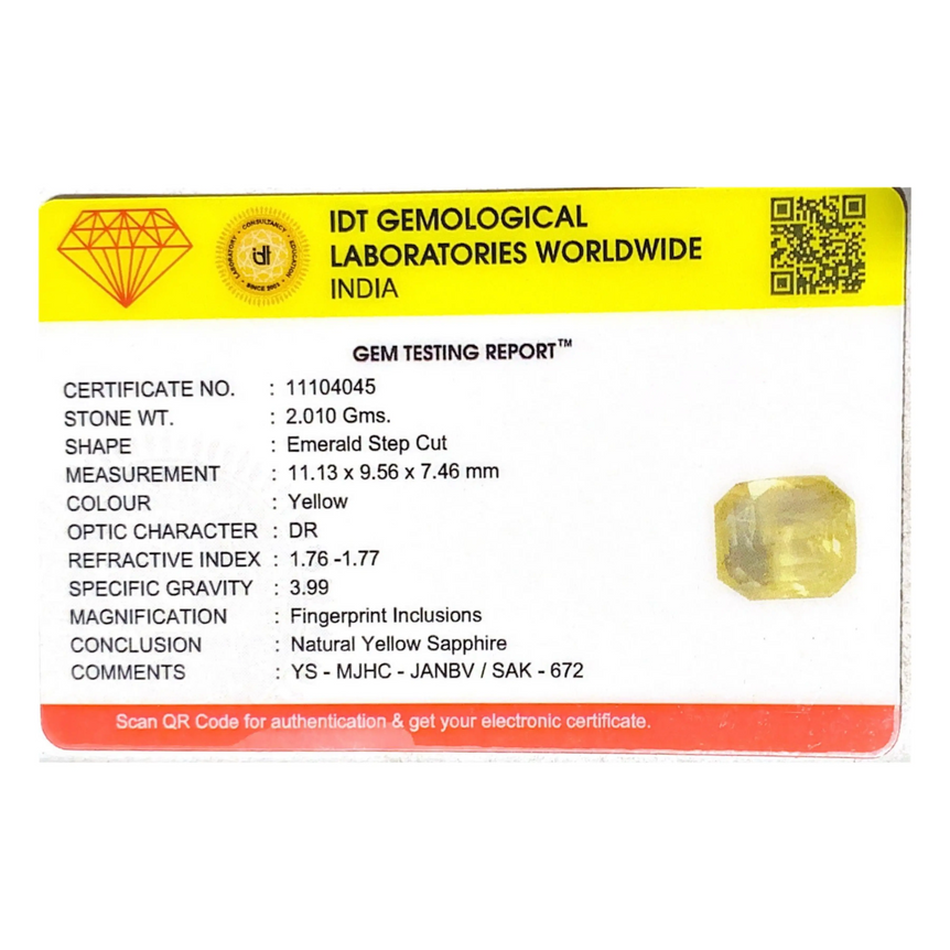 Yellow Sapphire - 10.05 Carat