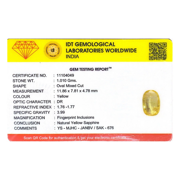 Yellow Sapphire - 5.05 Carat