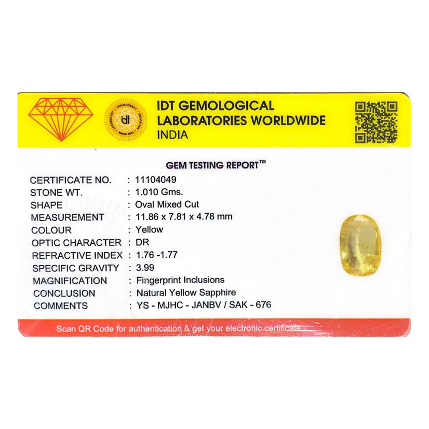 Yellow Sapphire - 5.05 Carat