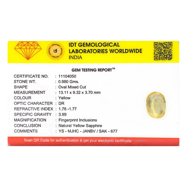 Yellow Sapphire - 4.9 Carat