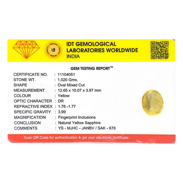 Yellow Sapphire - 5.1 Carat