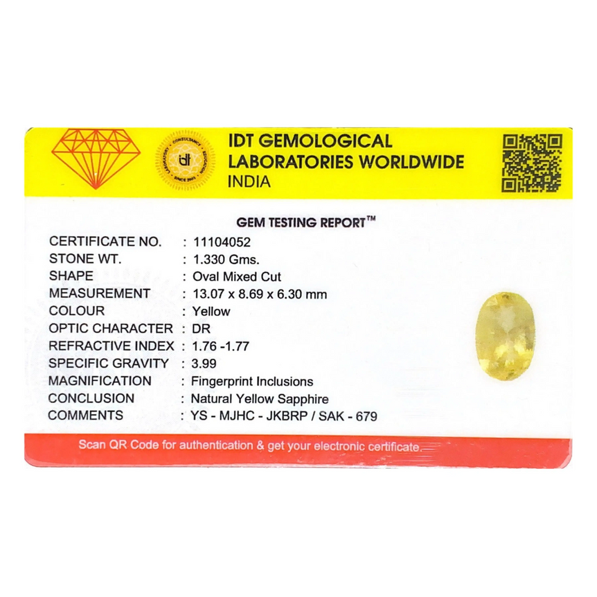 Yellow Sapphire - 6.65 Carat