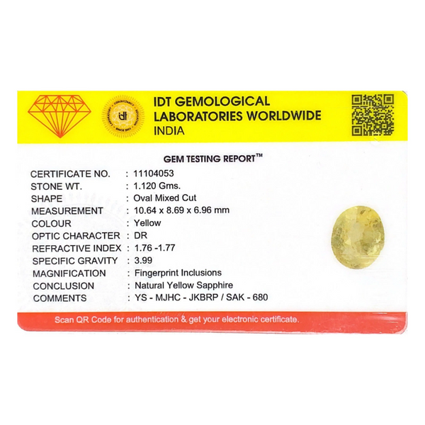 Yellow Sapphire - 5.6 Carat