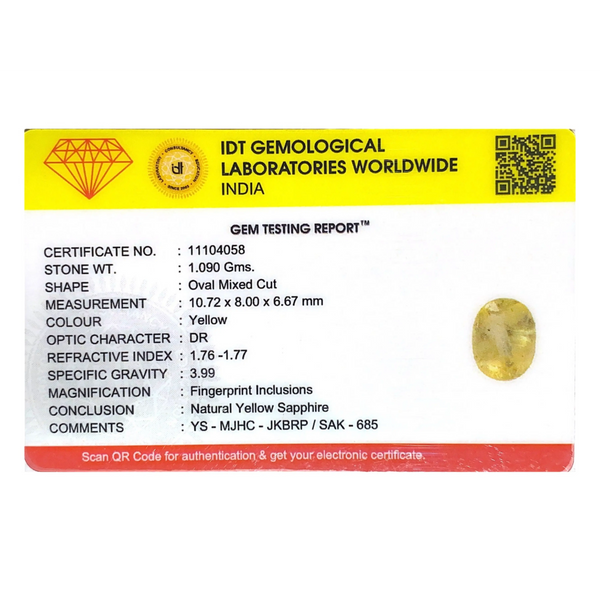 Yellow Sapphire - 5.45 Carat