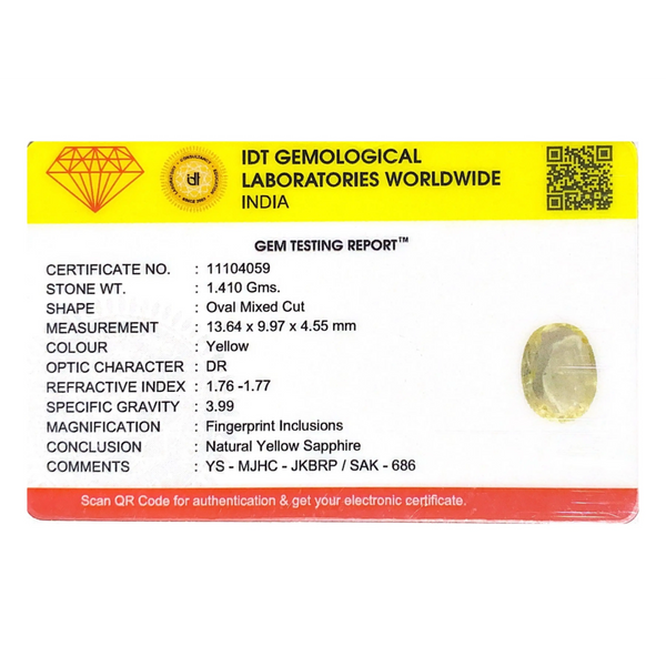 Yellow Sapphire - 7.05 Carat