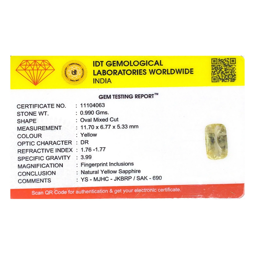 Yellow Sapphire - 4.95 Carat
