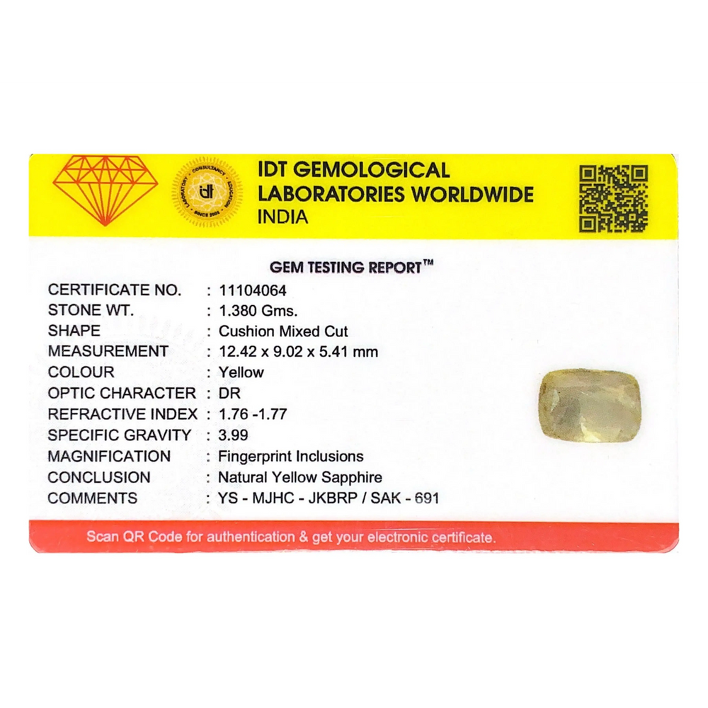 Yellow Sapphire - 6.9 Carat