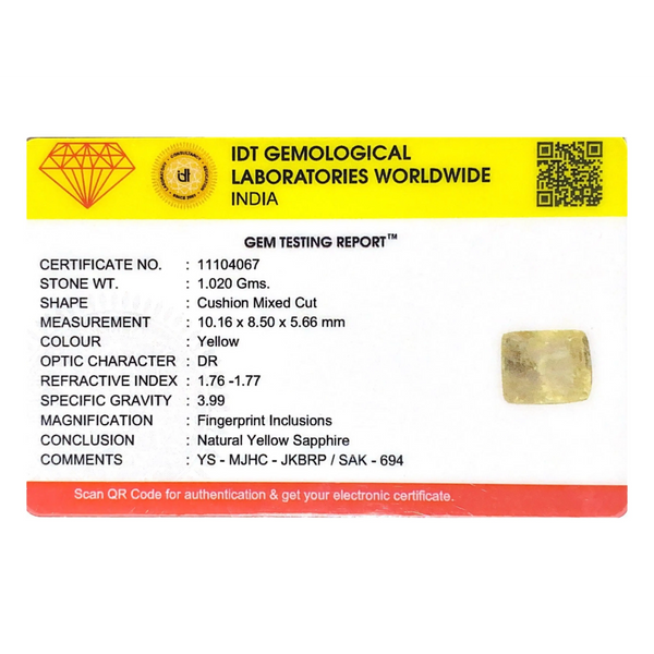 Yellow Sapphire - 5.1 Carat