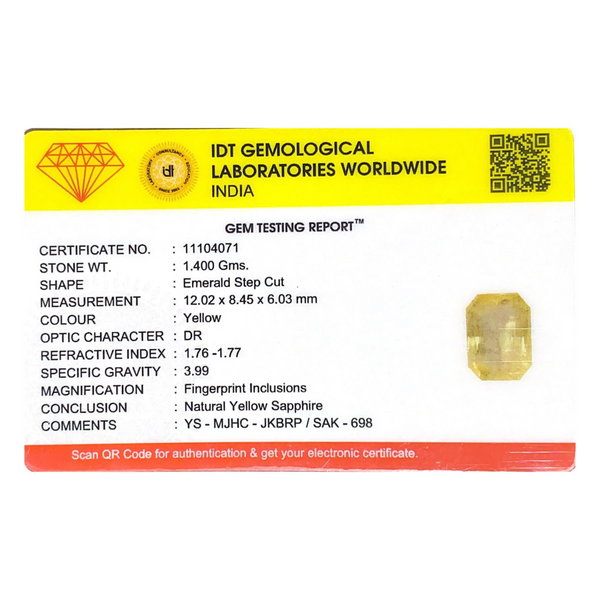 Yellow Sapphire - 7 Carat