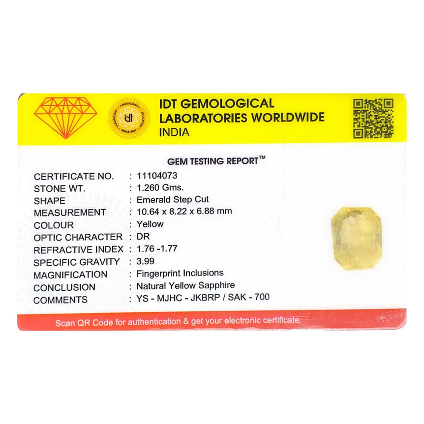 Yellow Sapphire - 6.3 Carat