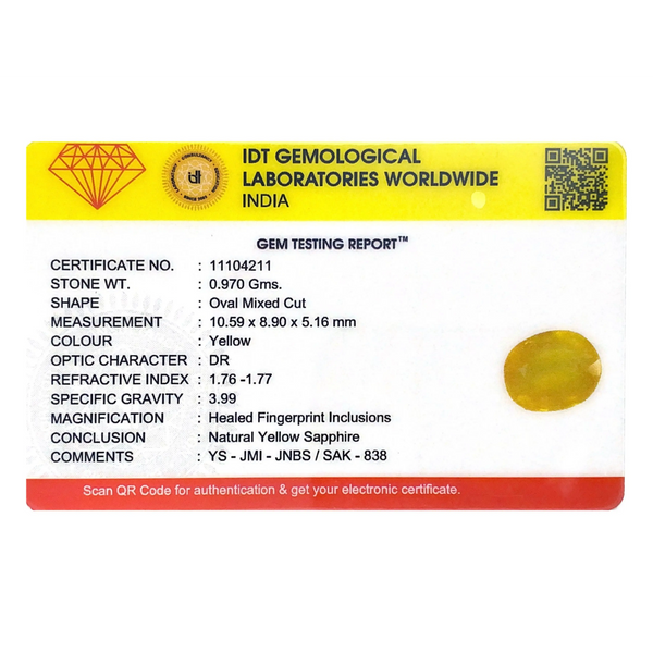 Yellow Sapphire - 4.85 Carat