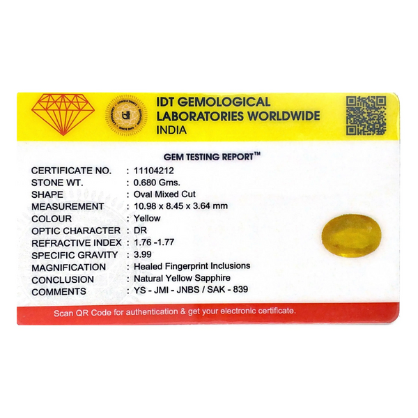 Yellow Sapphire - 3.4 Carat