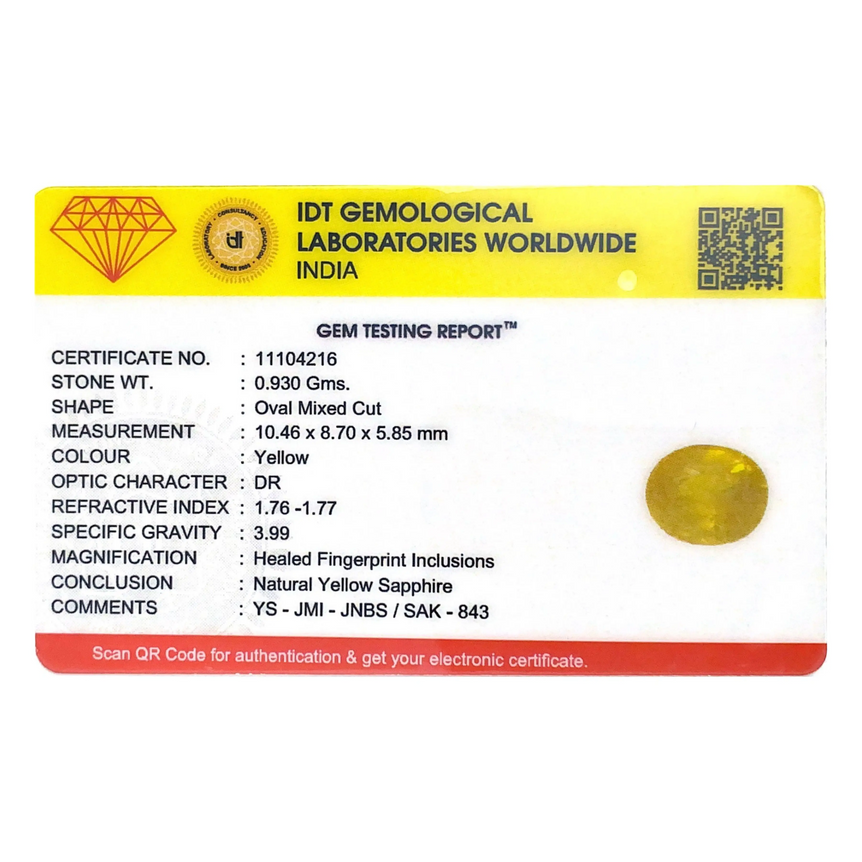 Yellow Sapphire - 4.65 Carat