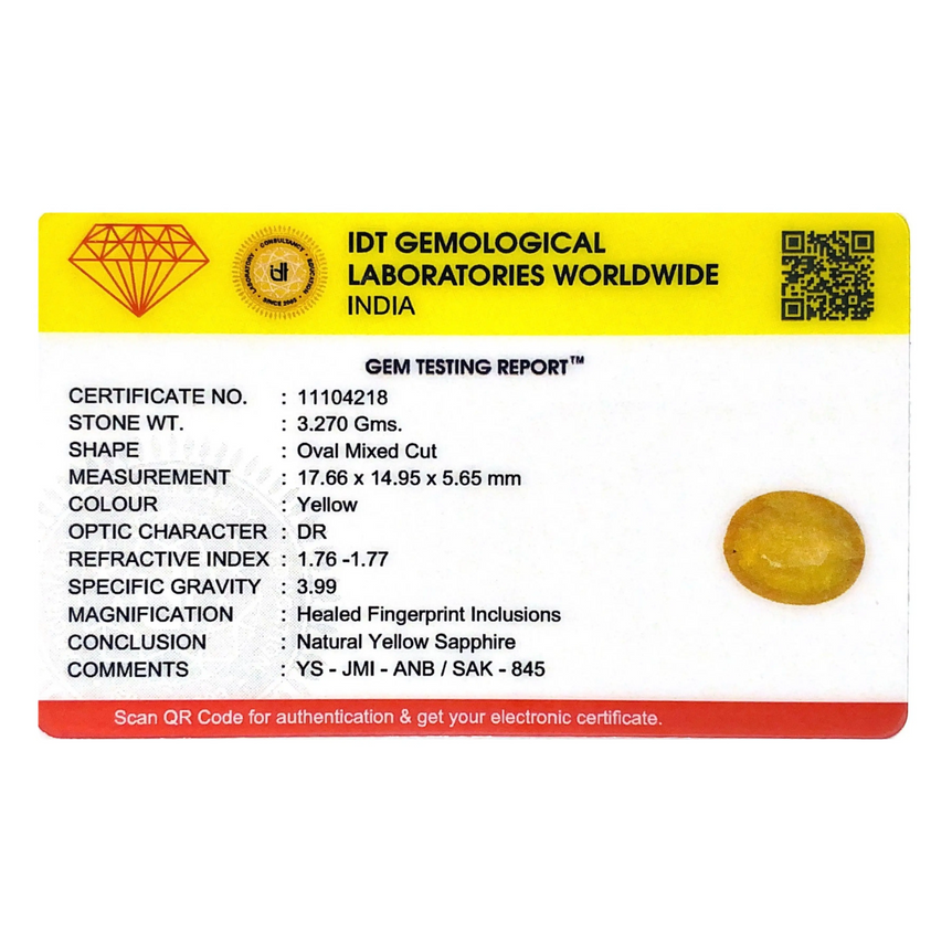Yellow Sapphire - 16.35 Carat