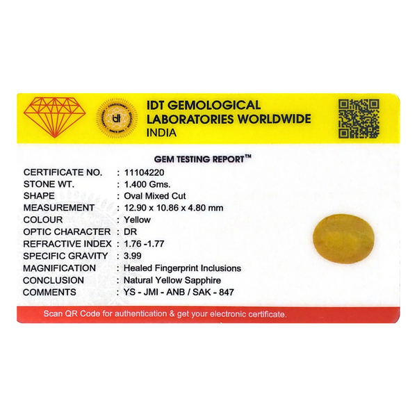 Yellow Sapphire - 7 Carat