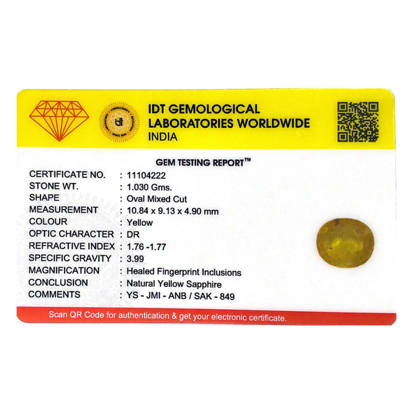 Yellow Sapphire - 5.15 Carat