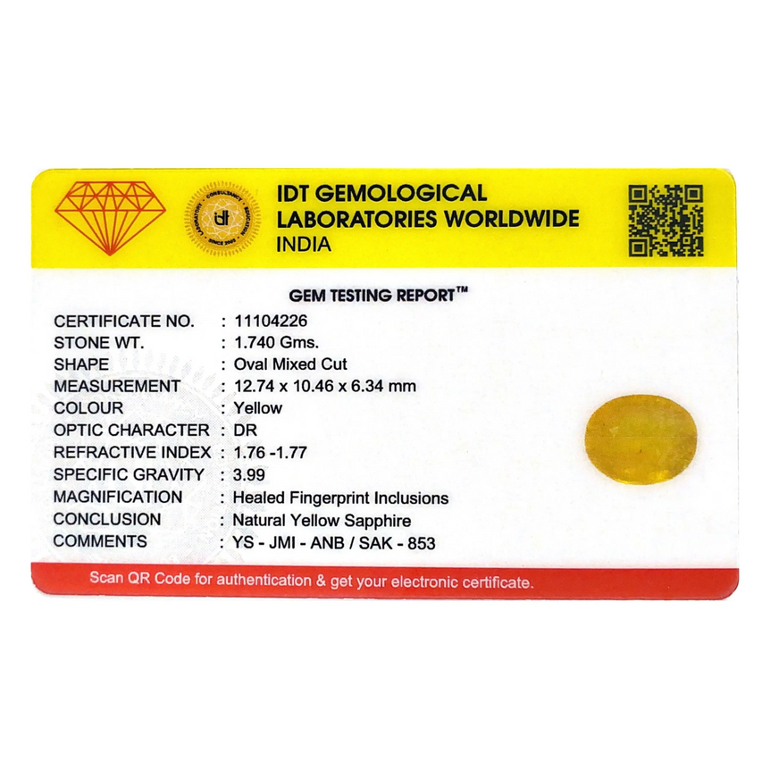 Yellow Sapphire - 8.7 Carat