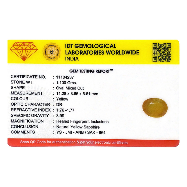 Yellow Sapphire - 5.5 Carat