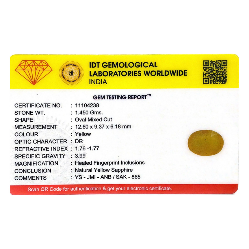 Yellow Sapphire - 7.25 Carat