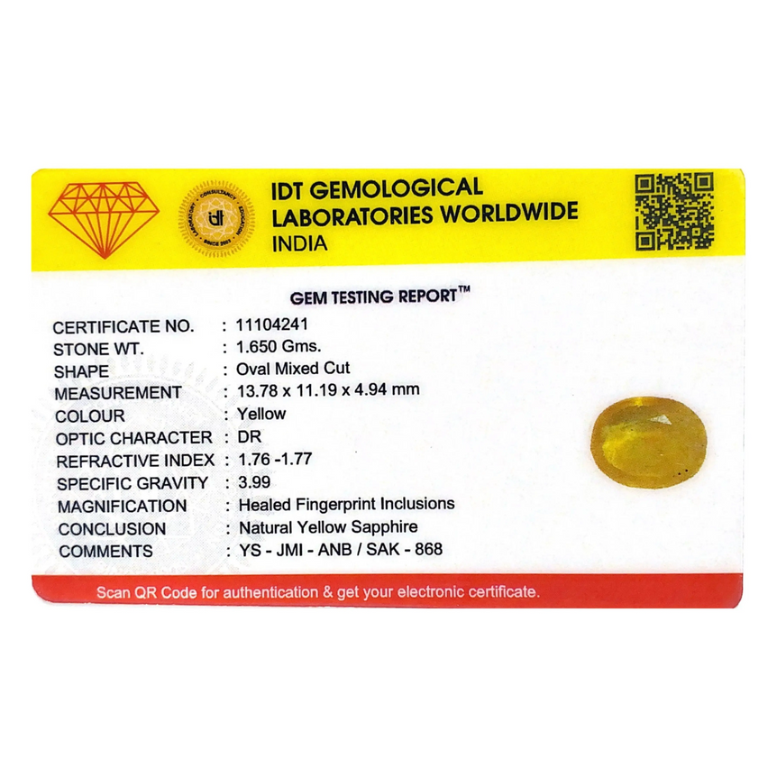 Yellow Sapphire - 8.25 Carat