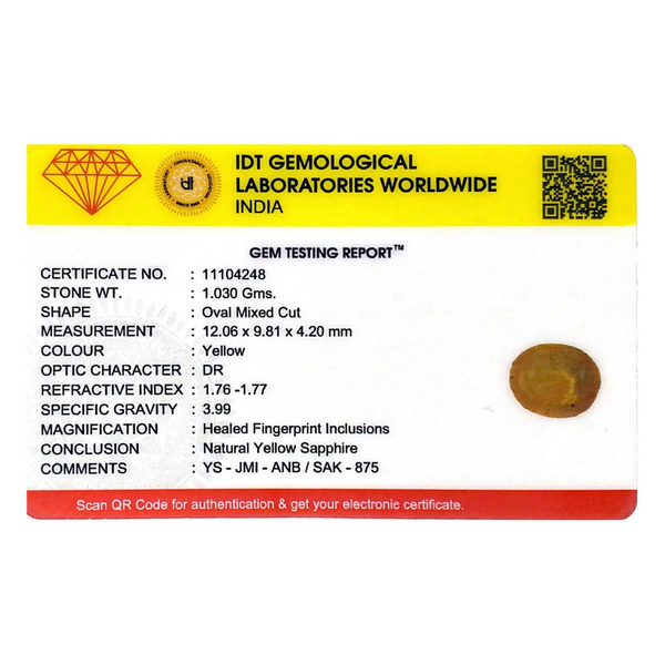Yellow Sapphire - 5.15 Carat