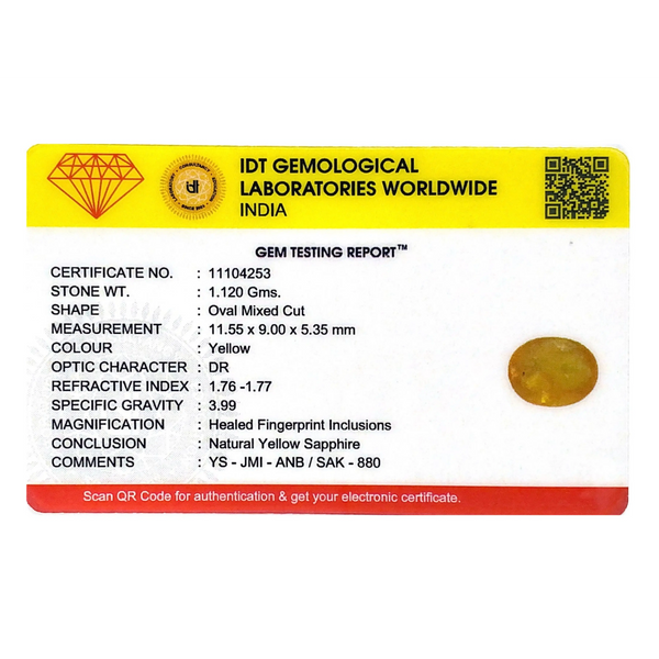 Yellow Sapphire - 5.6 Carat